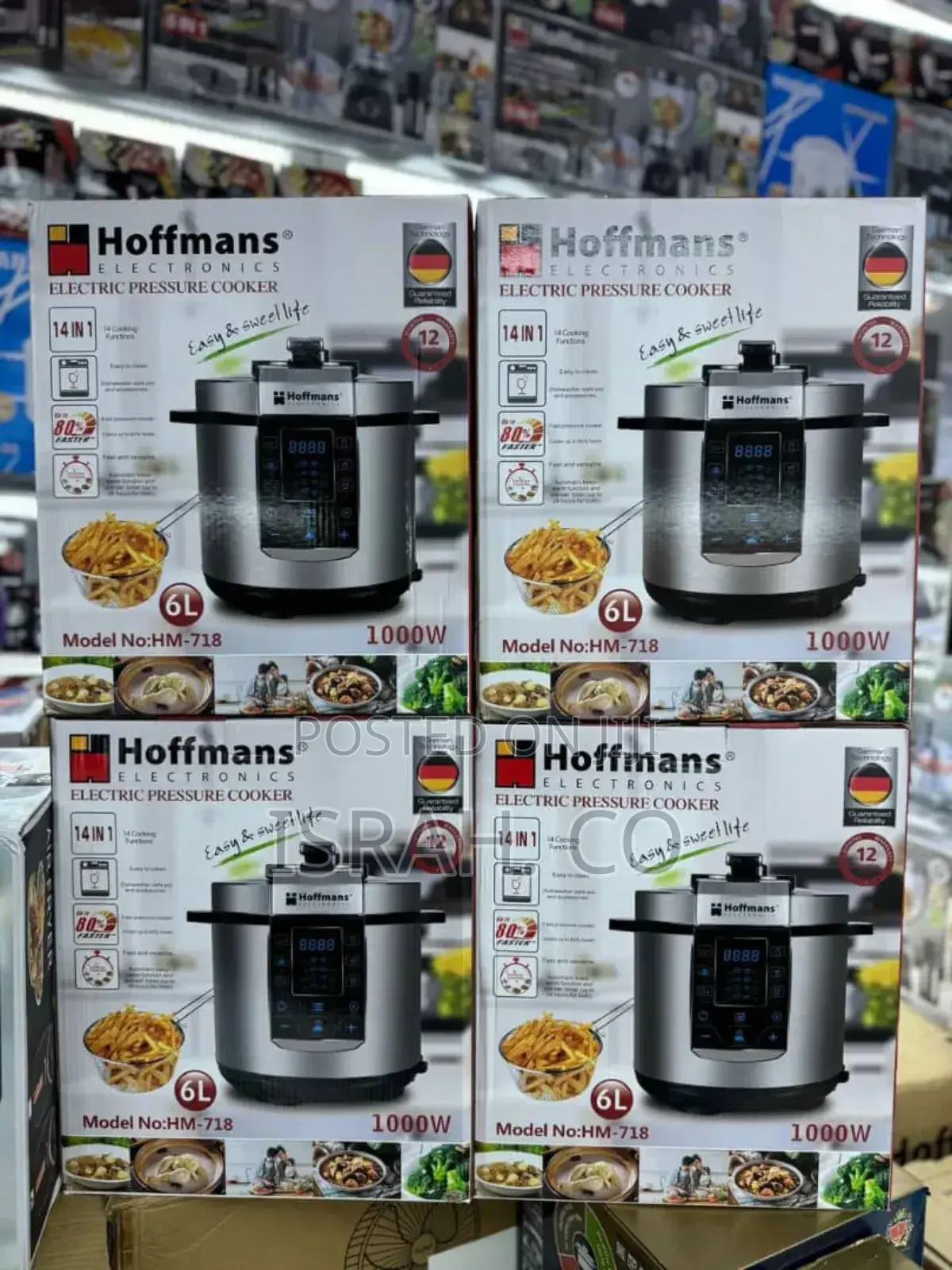 Hoffmans Brand Electric Pressure Cookers, Model Hm-718.