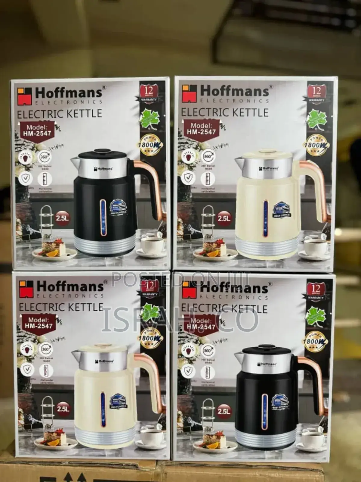 Hoffmans Brand Electric Kettles, Model Hm-2547.