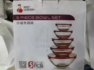 Red Cherry" Brand 5-Piece Glass Bowl Set