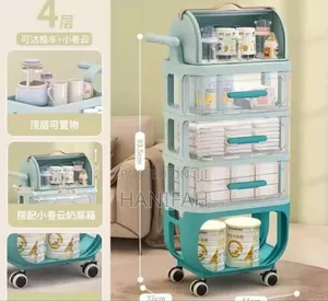 Photo - Multi Tier Nursery Storage Trolley Diaper Wipes Stacker