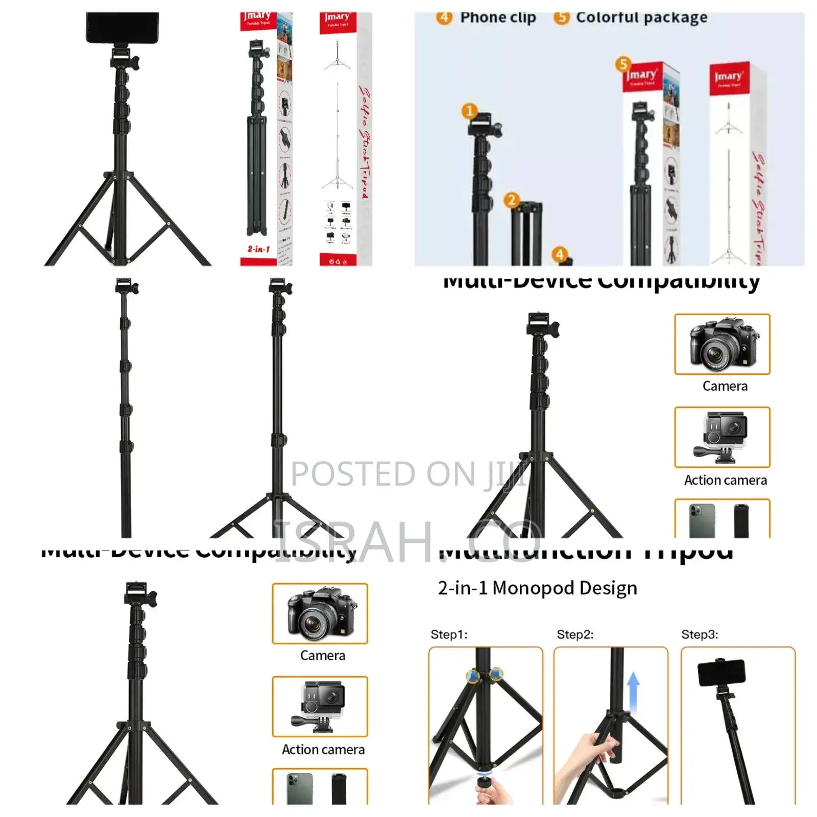 Jmary Mt-39 2-in-1 Portable Tripod and Selfie Stick