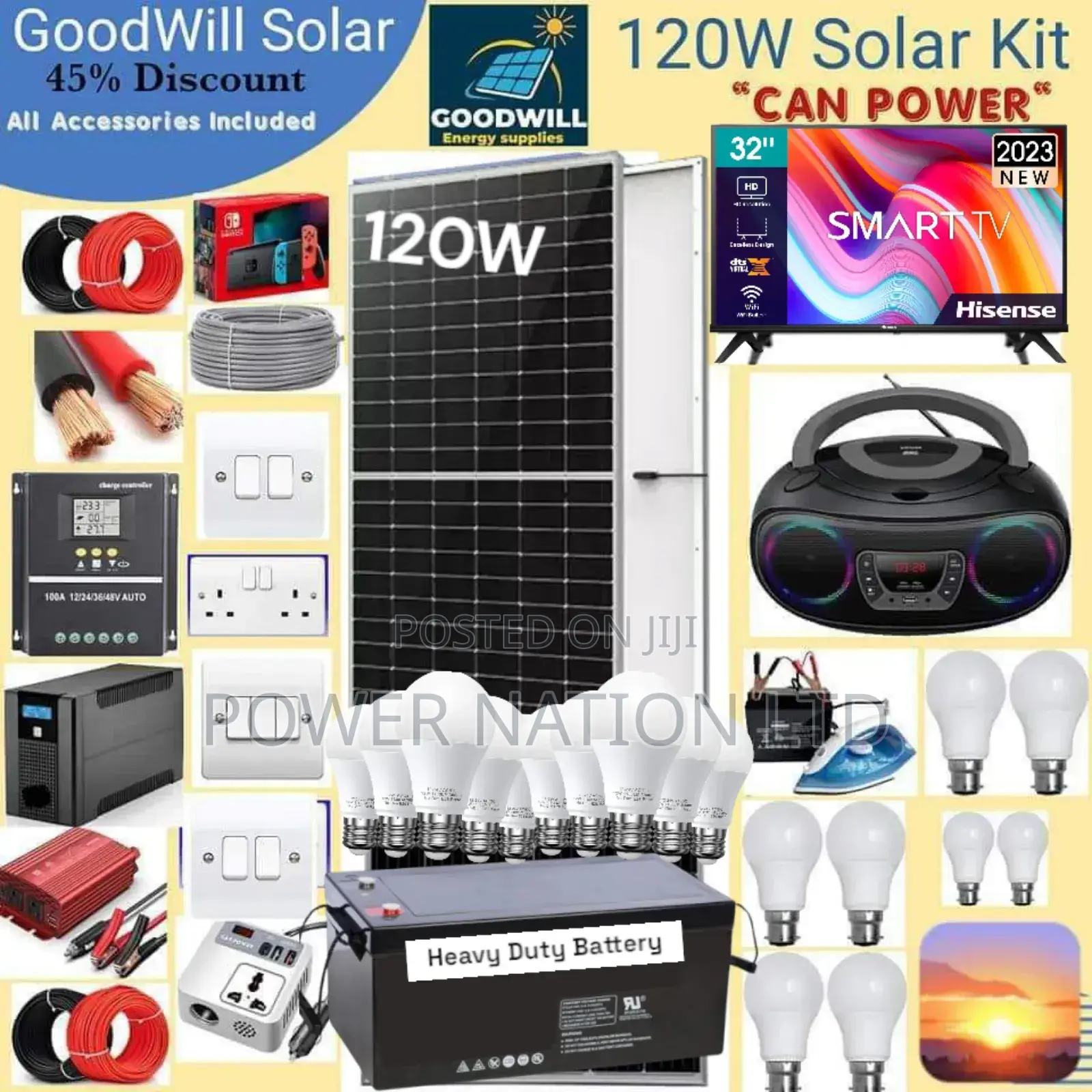 120w Solar Kit (120w Commercial Solar Energy System Full Kit