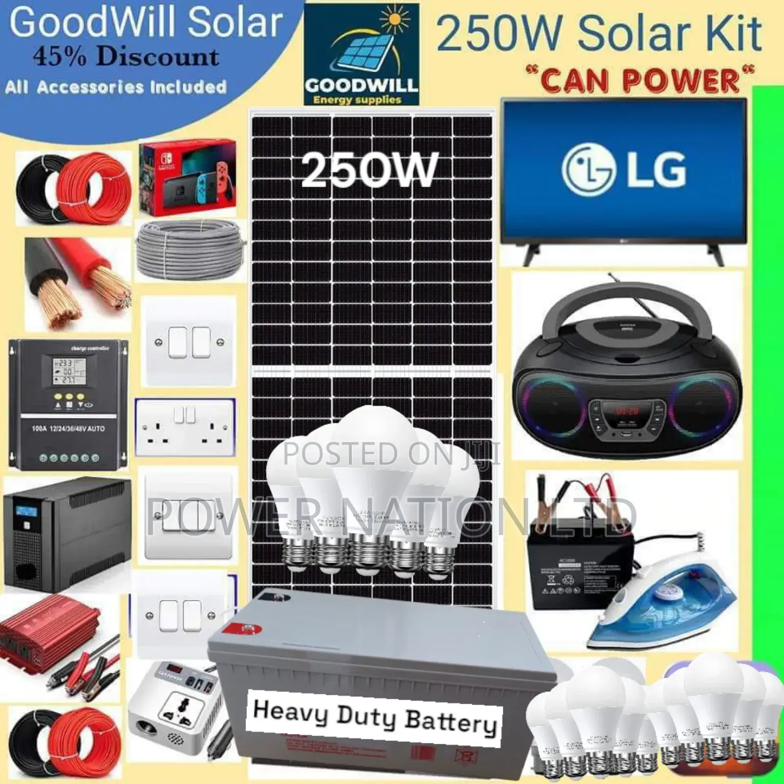250w Solar Kit (250w Commercial Solar Energy System Full Kit