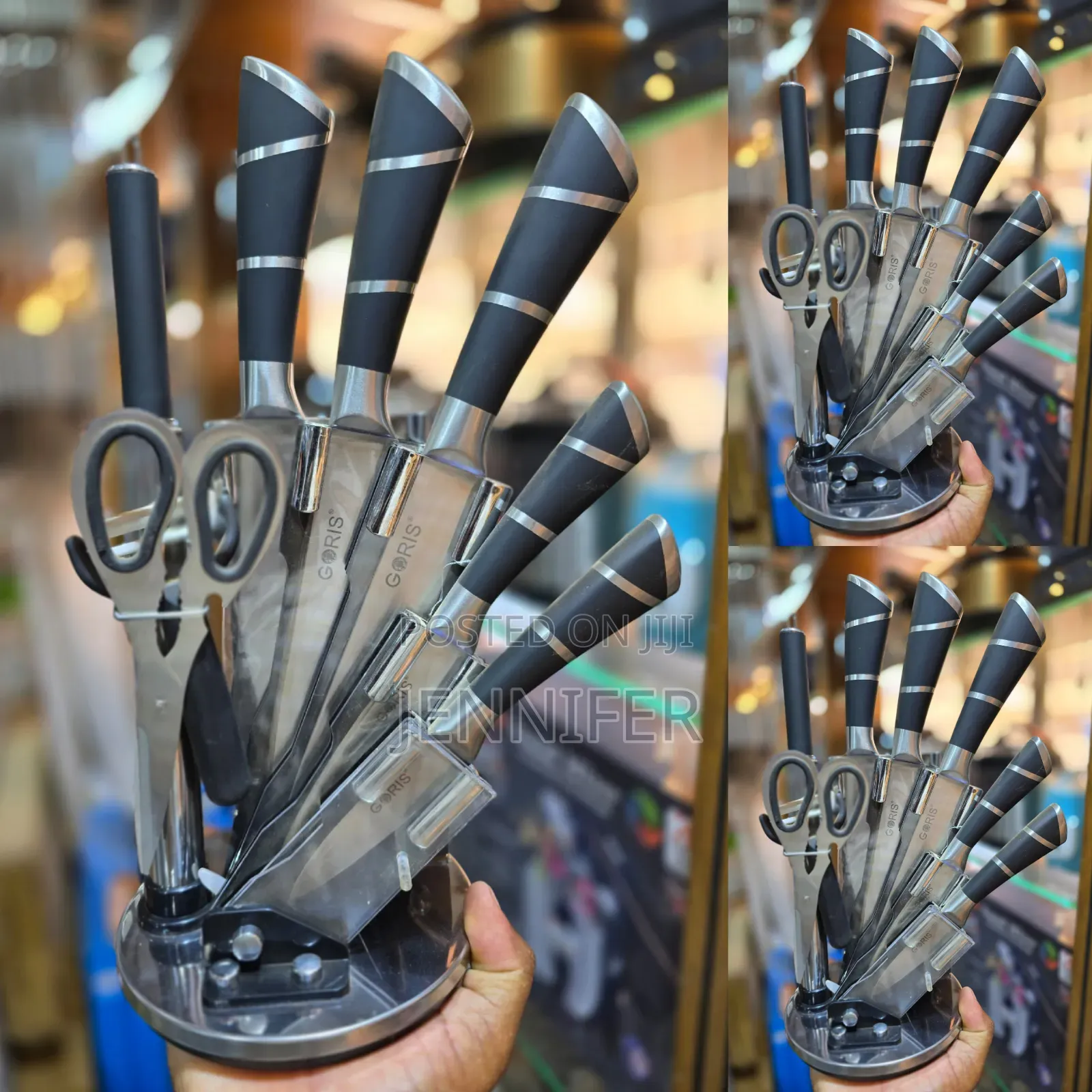Stainless Steel Kitchen Knife Set With Stand