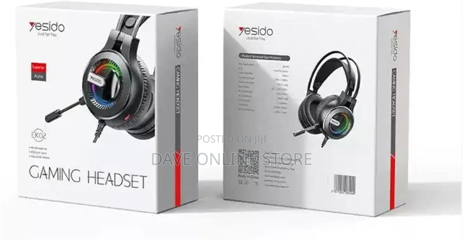 Yesido Ek02 Gaming Headset With RGB Lights for Playstation,