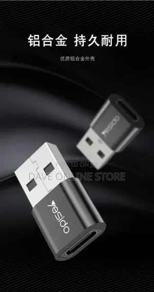 Yesido Gs09 Usb Male to Type C Female Adapter Otg Connector