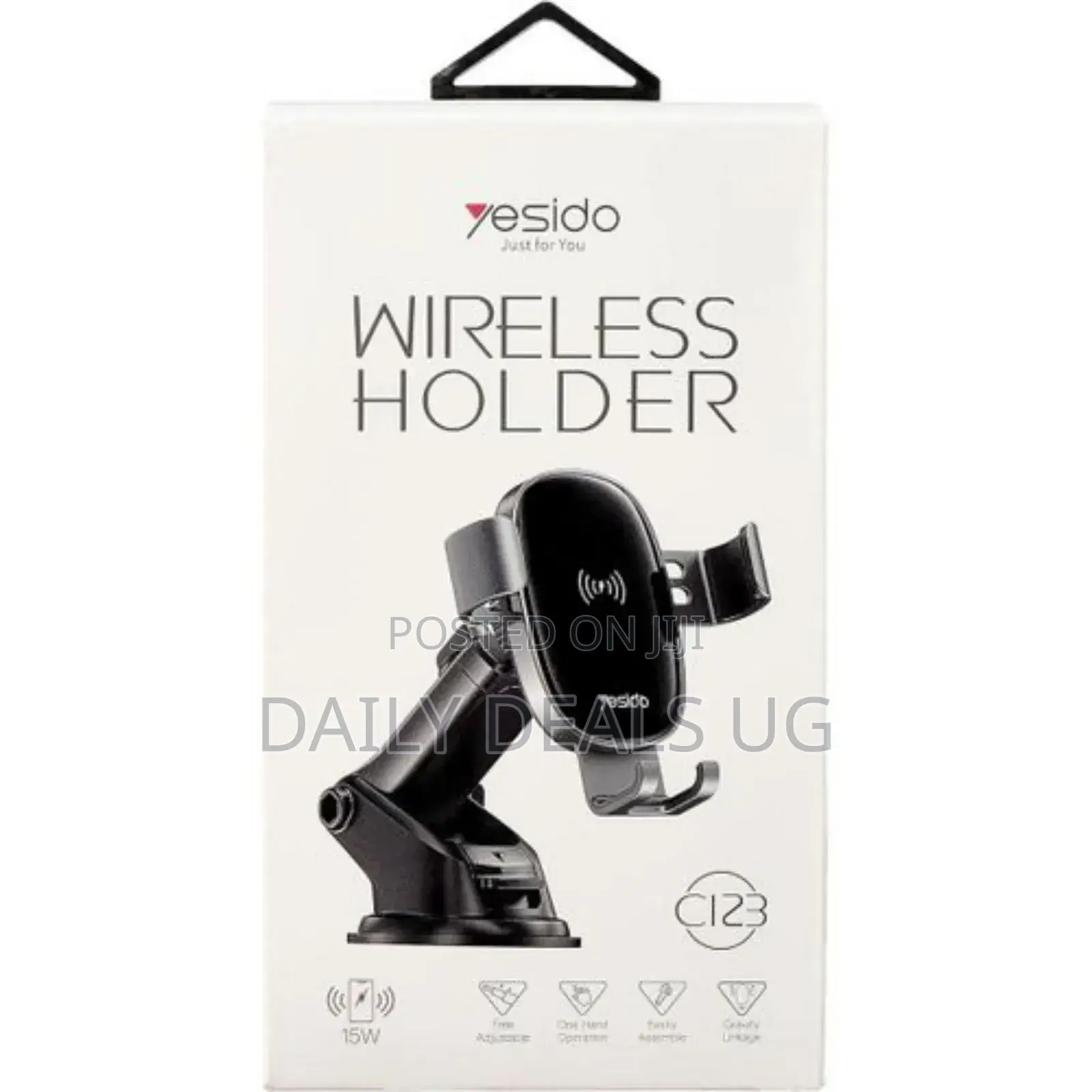Yesido Car Mobile Wireless Charger Magnetic Holder - Black