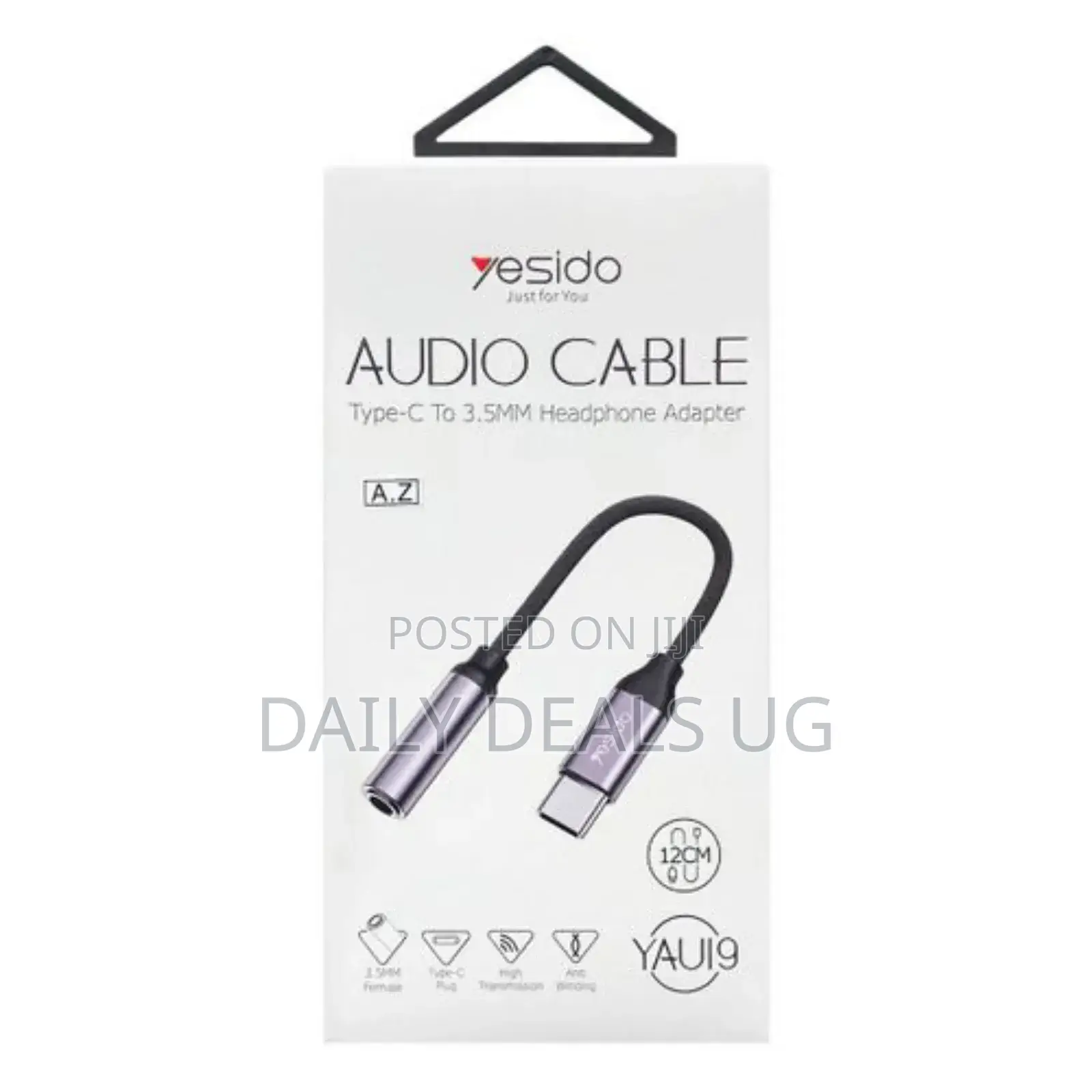 Yesido Yau19 Cable Usb Type-C to 3.5mm Aux Port Black