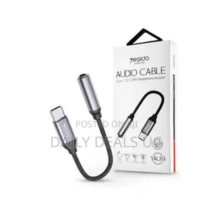 Yesido Yau19 Cable Usb Type-C to 3.5mm Aux Port Black