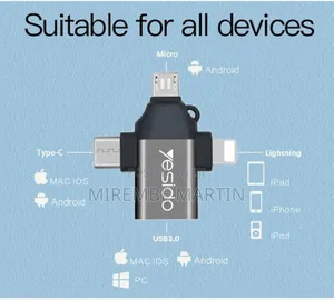 Gs15 3 in 1 Usb to Micro +Lightning + Type-C Otg Converter