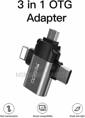 Gs15 3 in 1 Usb to Micro +Lightning + Type-C Otg Converter