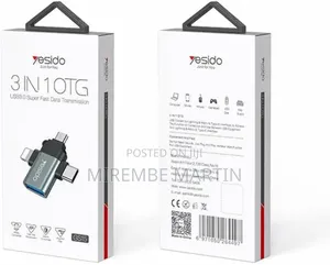 Gs15 3 in 1 Usb to Micro +Lightning + Type-C Otg Converter