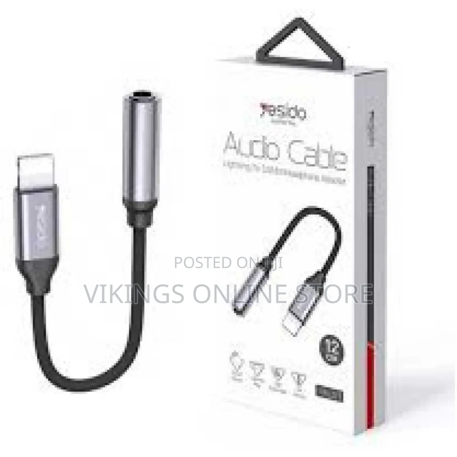 Yesido Yau21 Aux (Female) Audio Cable to Lightning – Black