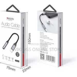 Yesido Yau21 Aux (Female) Audio Cable to Lightning – Black