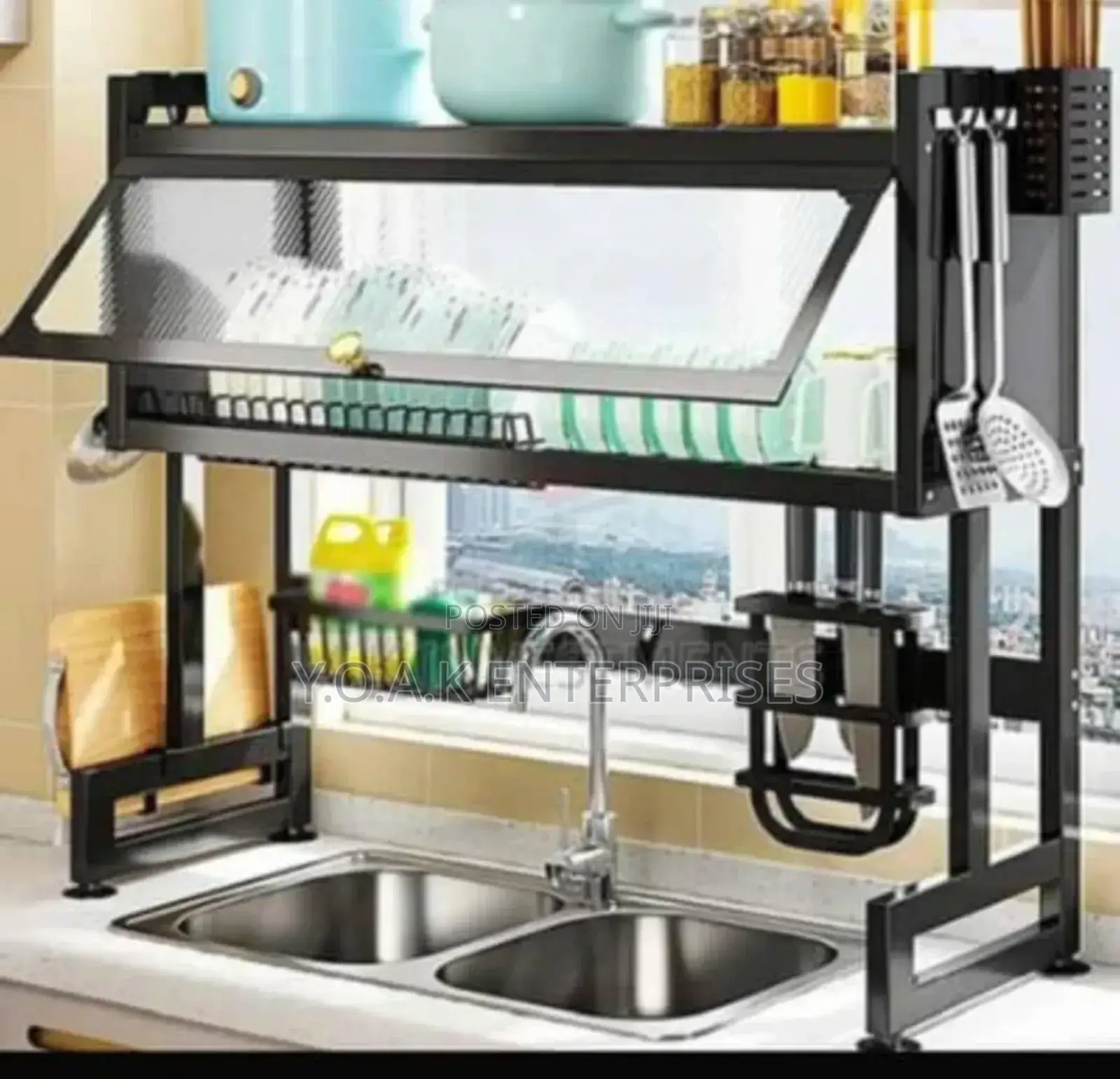 Double Over the Sink Kitchen Dish Rack