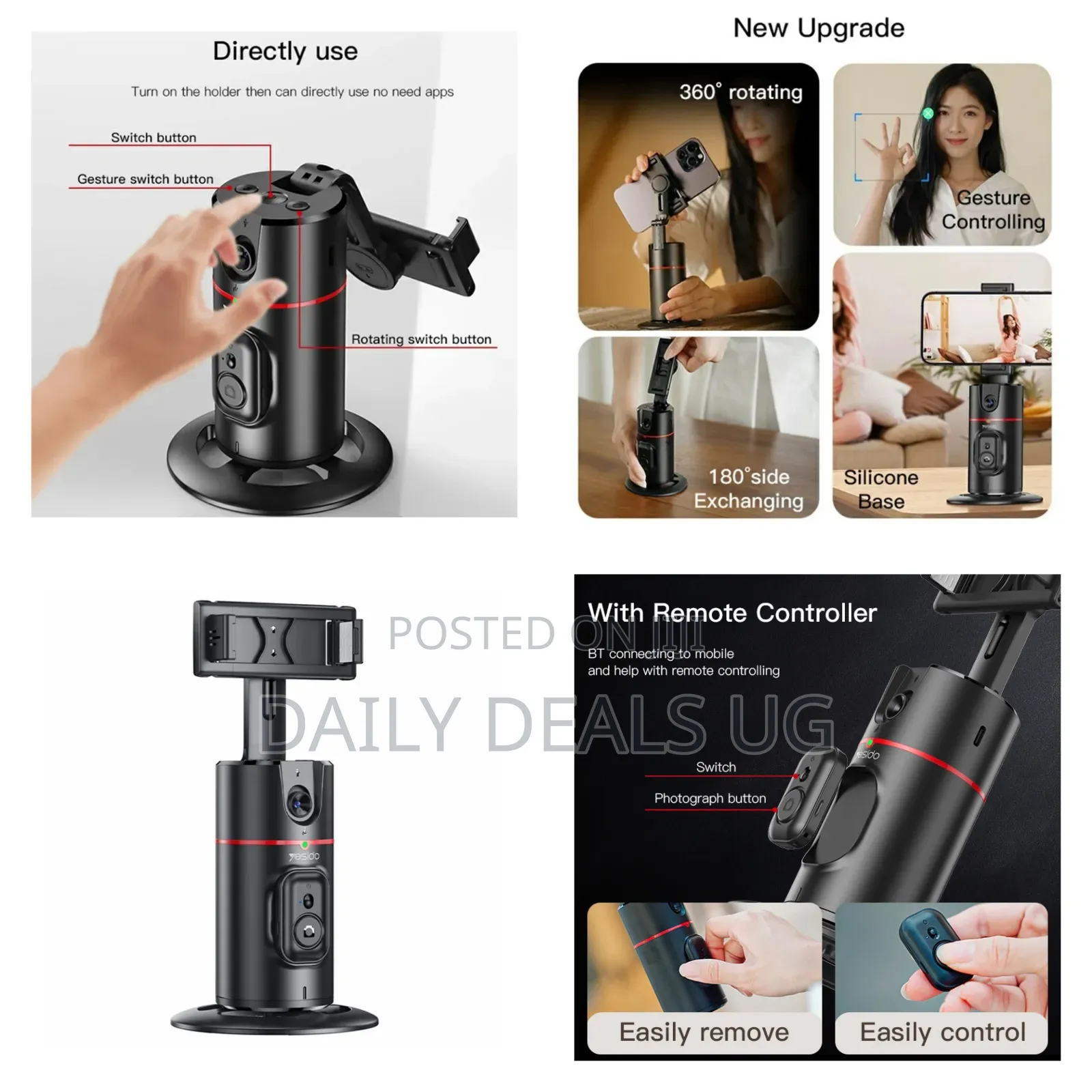 Yesido Sf16 360 Degrees Rotation Smart Face Tracking Gimbal