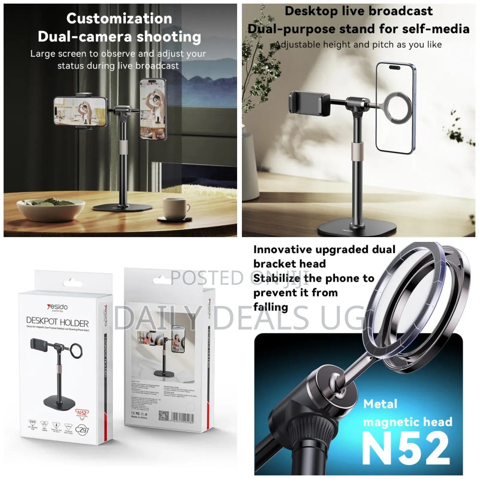 Yesido C297 Magnetic Dual-Purpose Desktop Live Phone Stand