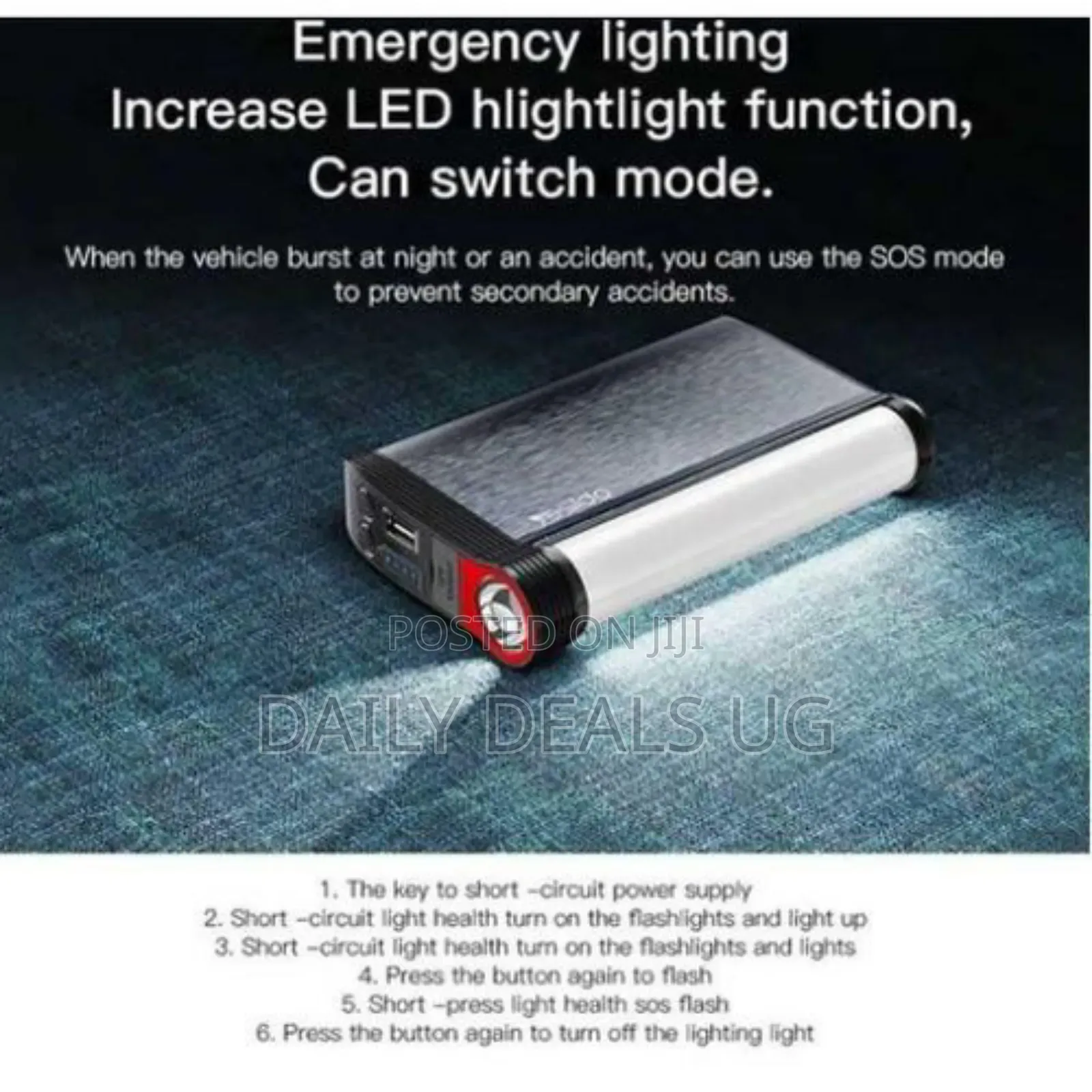 Yesido Yp36 Jump Starter 10000mah Power Bank Car- Multicolor