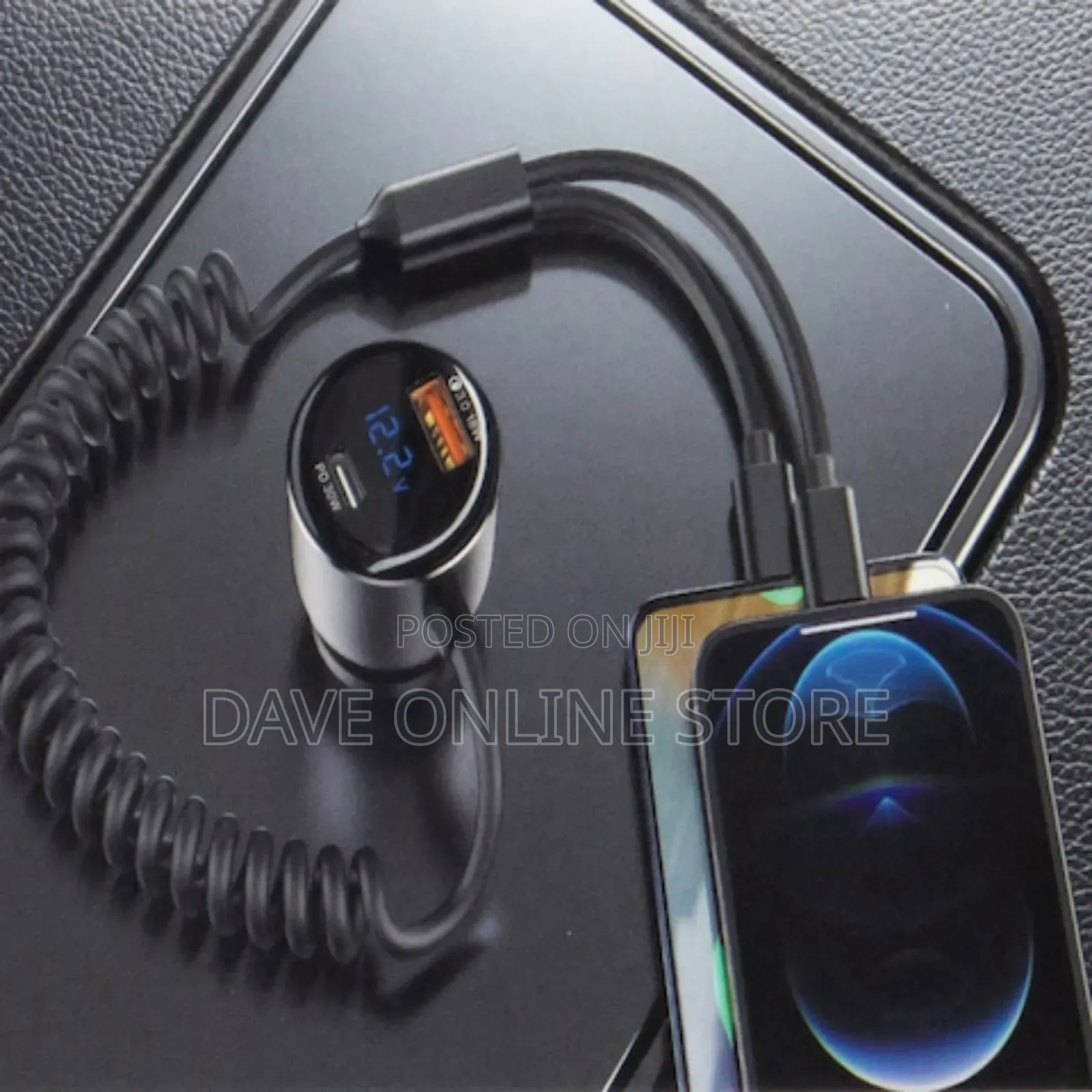 Yesido Y58 60w Super Fast Car Charger,Usb-C/Lightning Cable