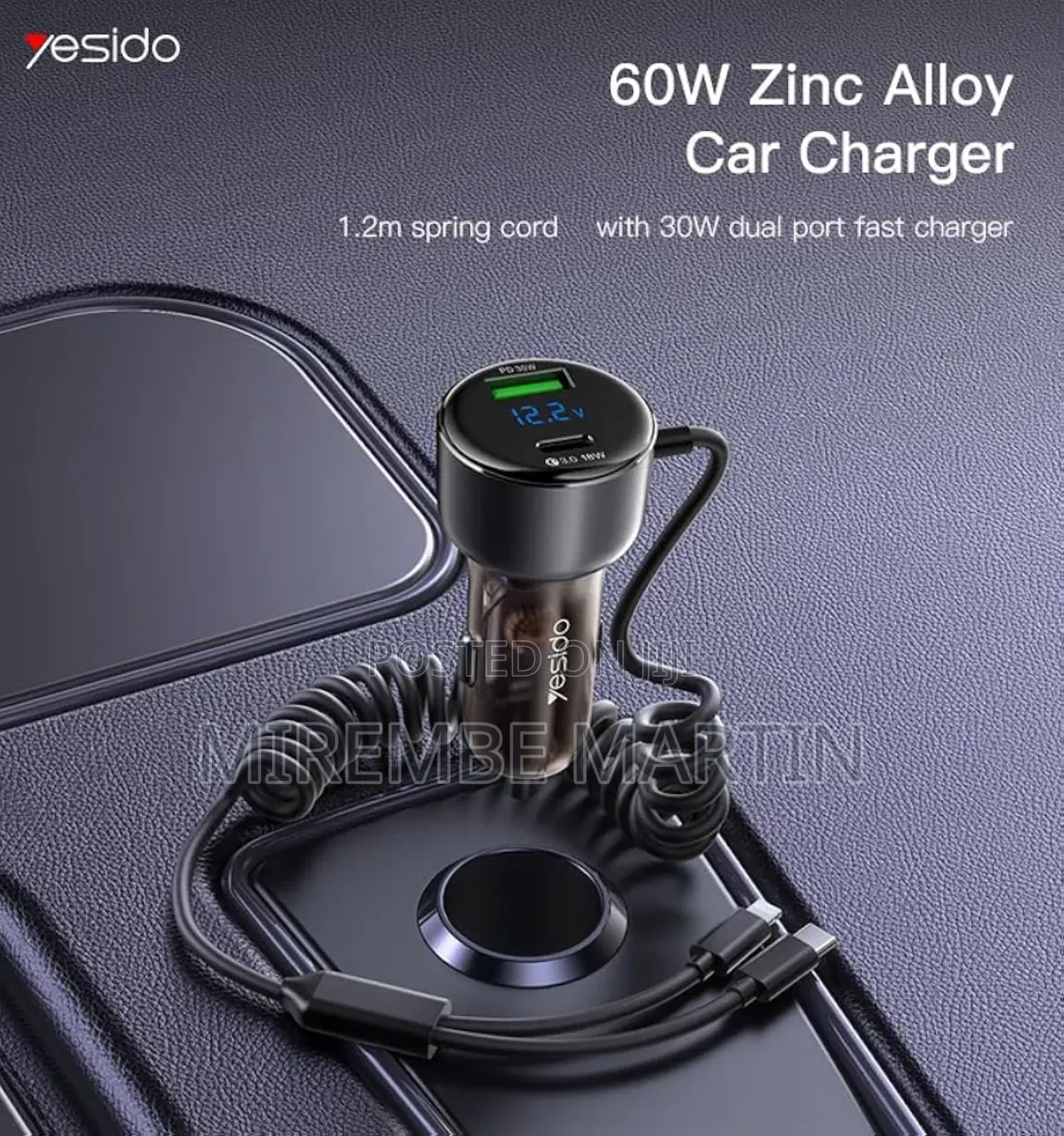 60w Super Fast Car Charger - Zinc Alloy Car Charging Adapter