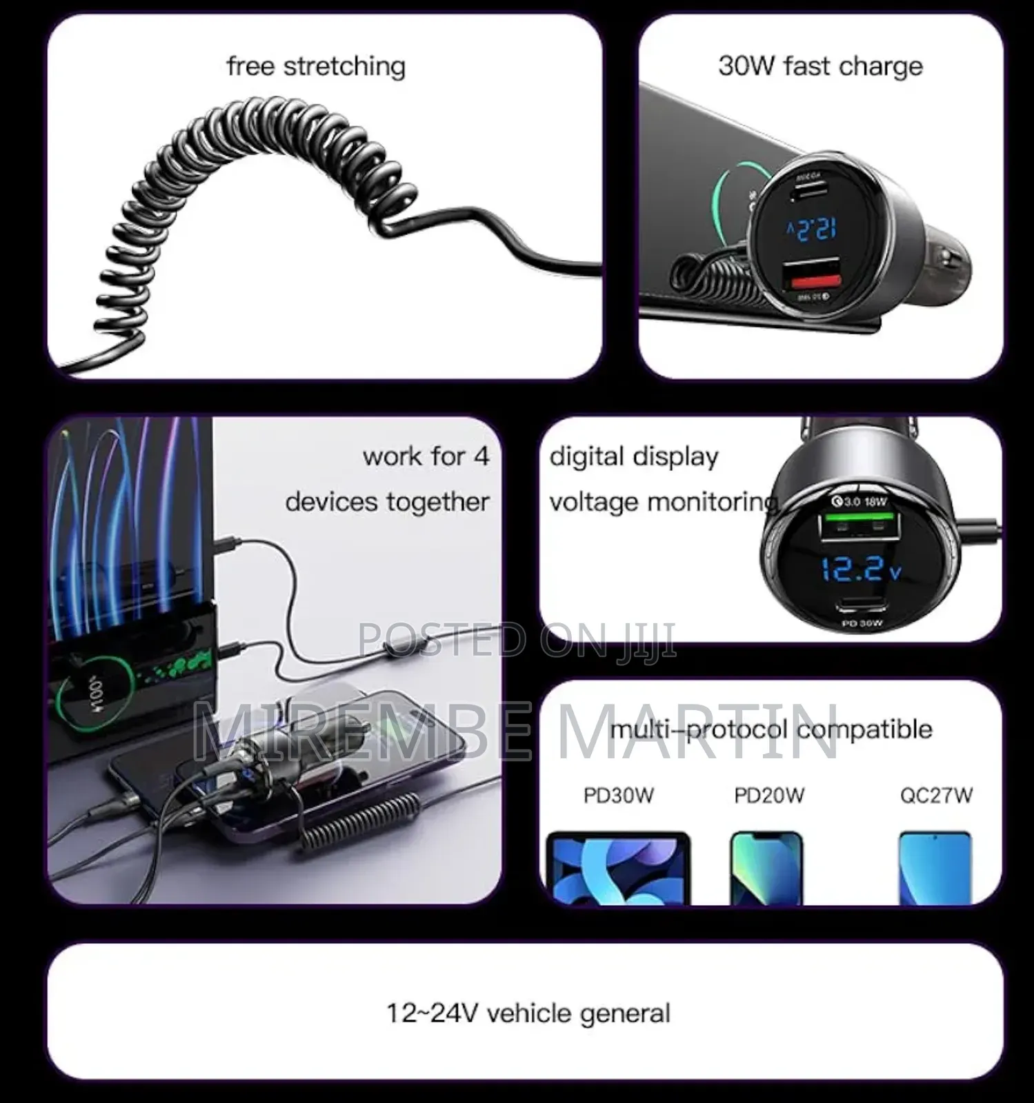 60w Super Fast Car Charger - Zinc Alloy Car Charging Adapter