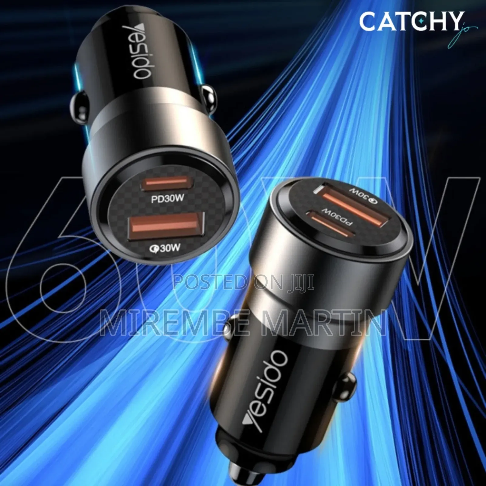 Yesido Y55 Car Charger With Type-C Cable (60w)