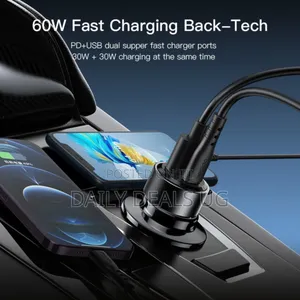 60w Fast Charging Car Charger Adapter - Qc3.0+Pd 30w,