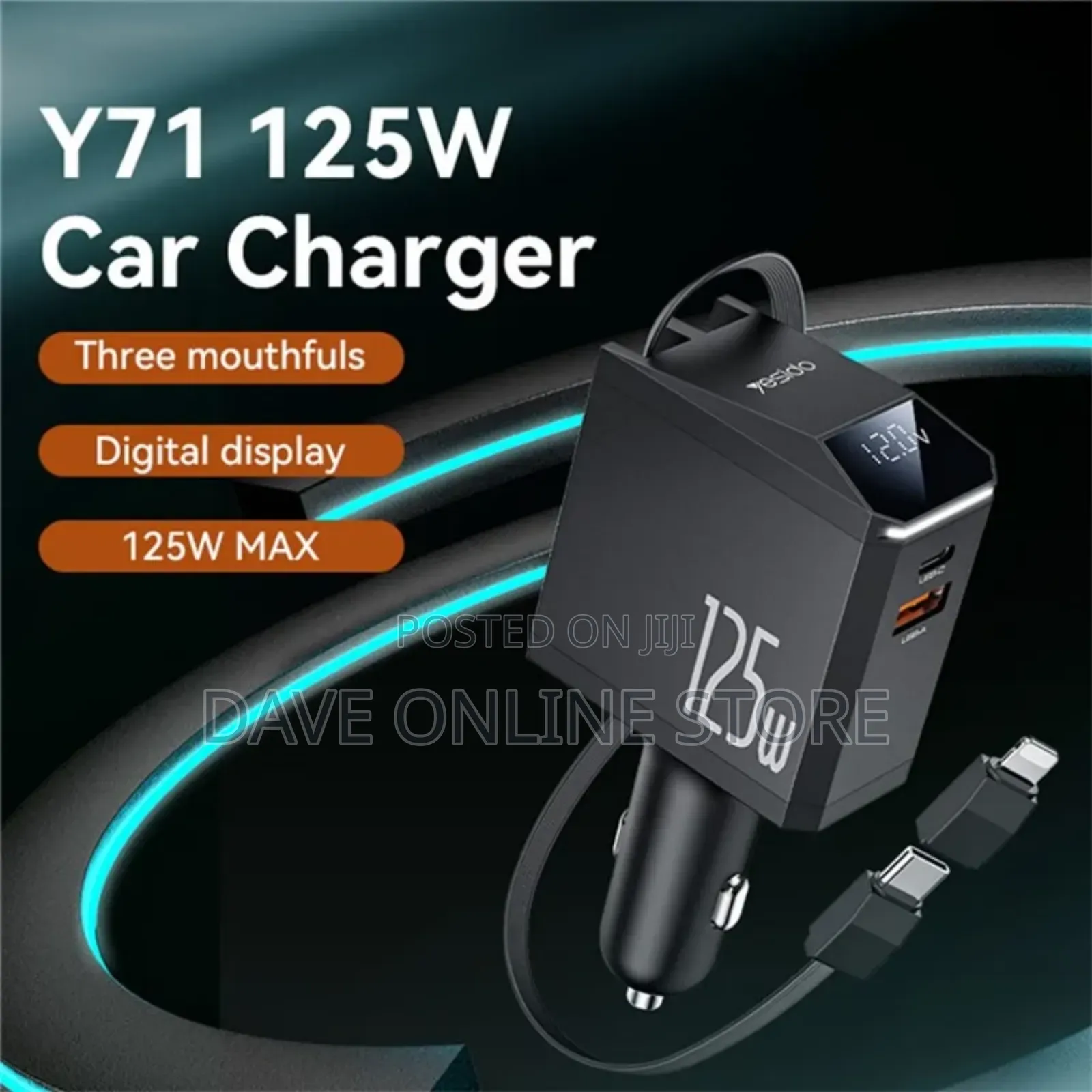 Yesido Y71 125w Car Charger With Fast Charging,
