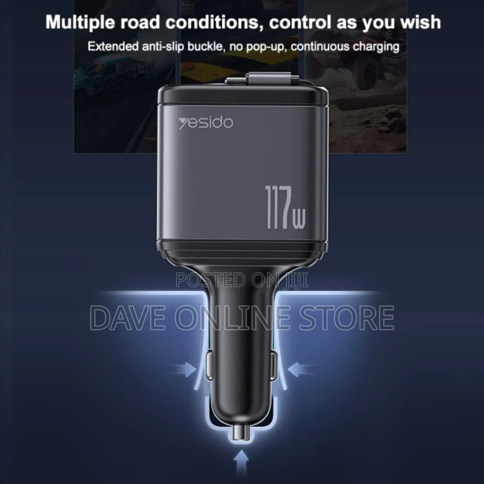 Yesido Y63 4 in 1 Usb Type-C+Usb Dual Line Car Fast Charger
