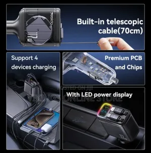 Y63 117w Led Power Display With Telescopic Cable Car Charger
