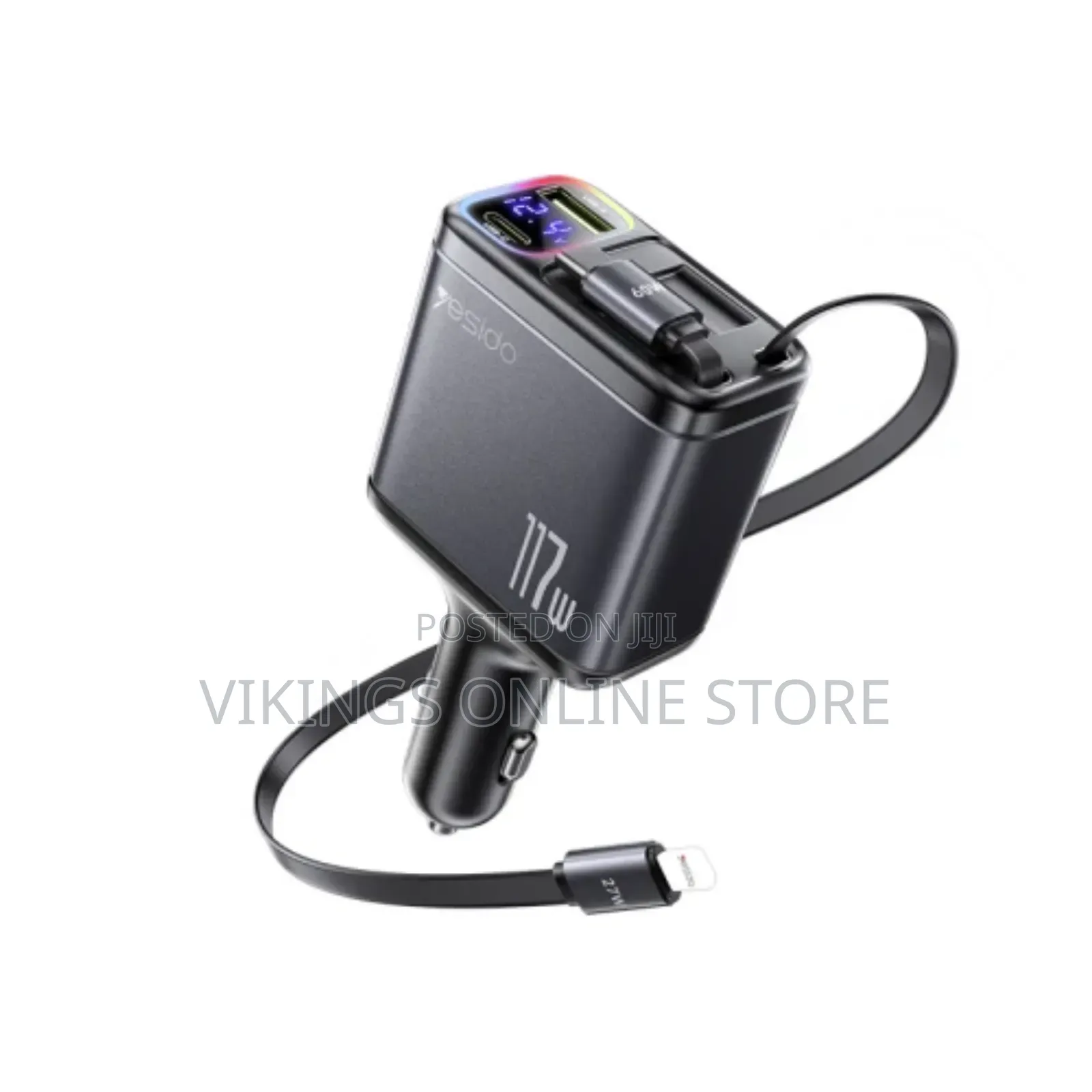 Y63 117w Led Power Display With Telescopic Cable Car Charger