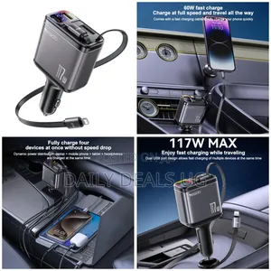 Y63 Yesido 117w Ledtc Ports Fast Charging Car Charger