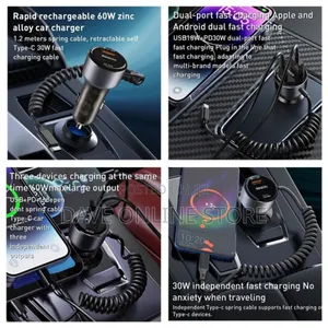 Yesido Y56 60w Pd Spring Car Charger