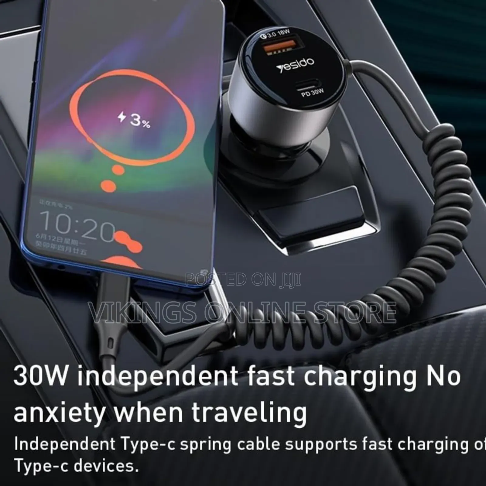 Yesido Y56 60w Qc3.0 Usb + Type-C Pd Phone Adapter