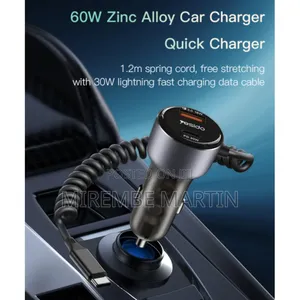 Y56 60w Fast Charging Car Charger | Built-in Type-C Adapter