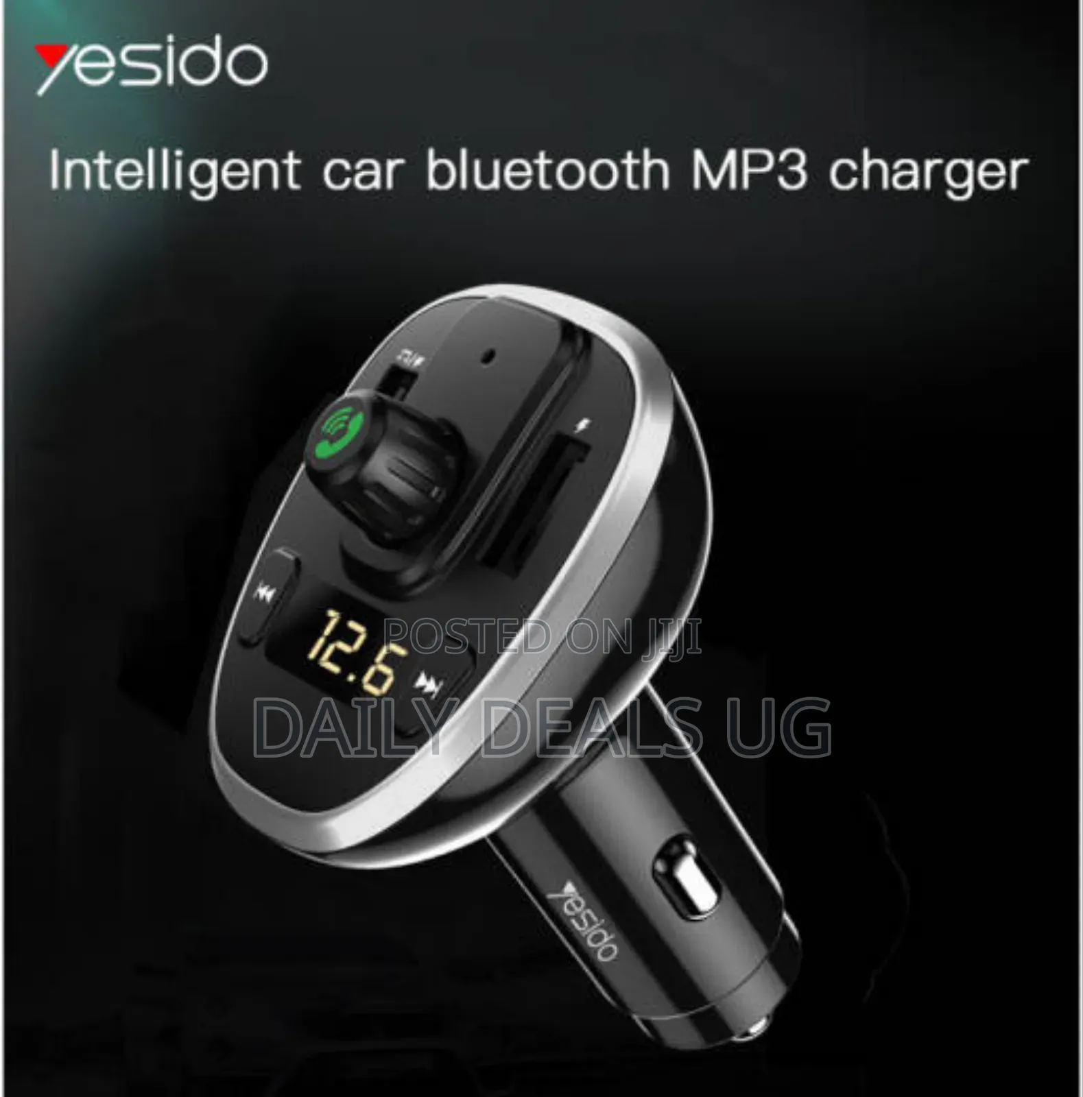Yesido Y39 Fm Bluetooth Received Car Charger, Black | Y39
