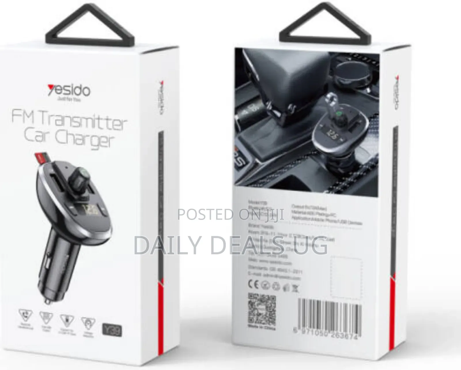 Yesido Y39 Fm Bluetooth Received Car Charger, Black | Y39
