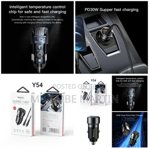 Yesido Y54 60w Super Fast Car Charger and Type-C to Cable