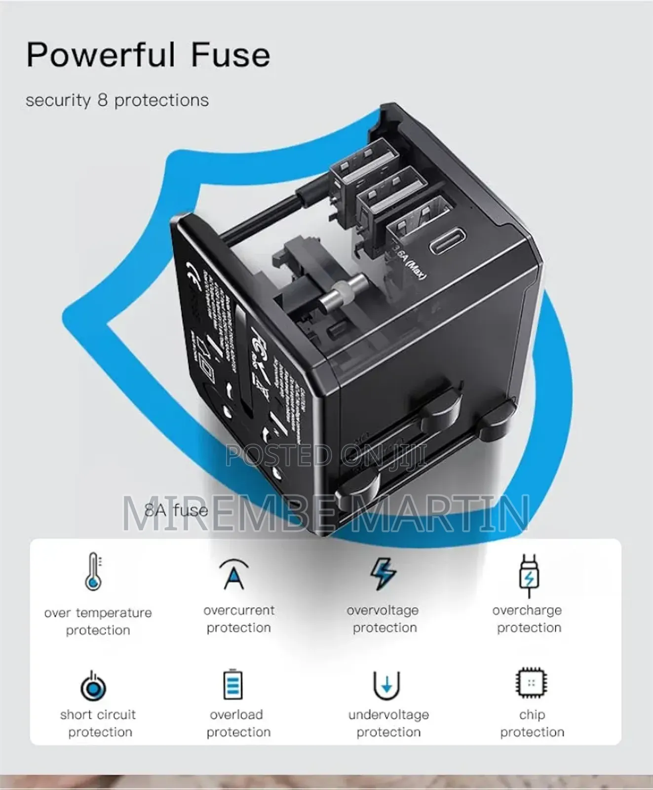 Yesido Universal Travel Adapter With 4 Ultra-Fast Usb Port