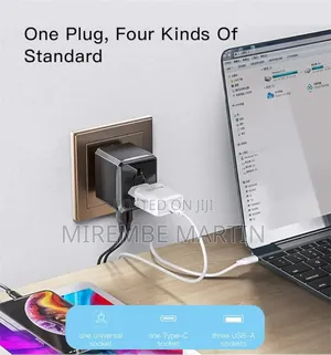 Yesido Universal Travel Adapter With 4 Ultra-Fast Usb Port