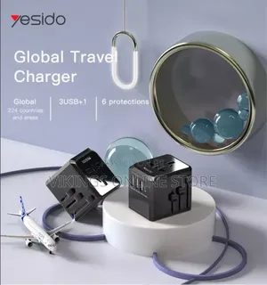 Yesido Mc10 Universal Travel Adapter 3 Usb + 1 Usb-C Port