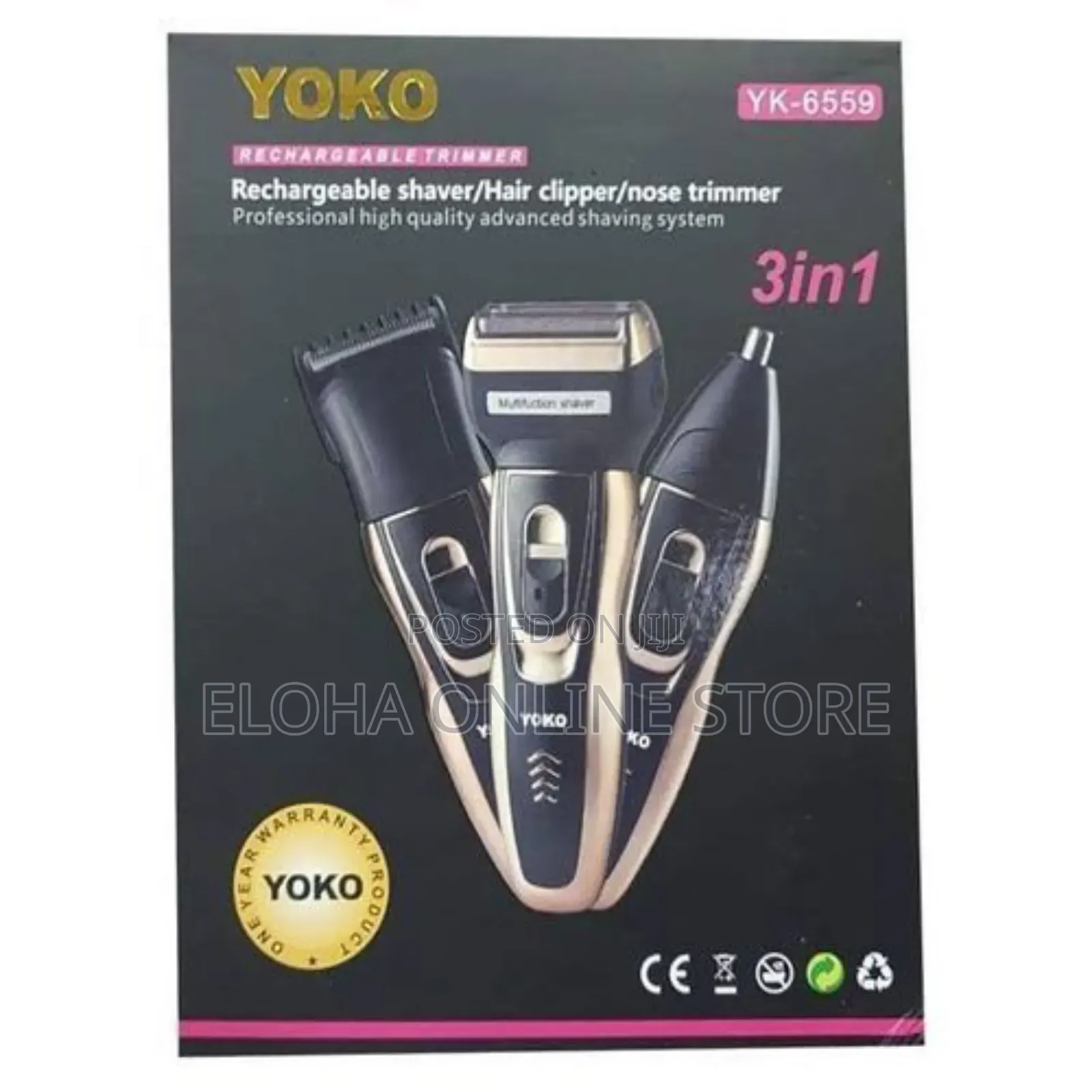 Yoko Beard Shaver Trimmer Hair Clipper - Black