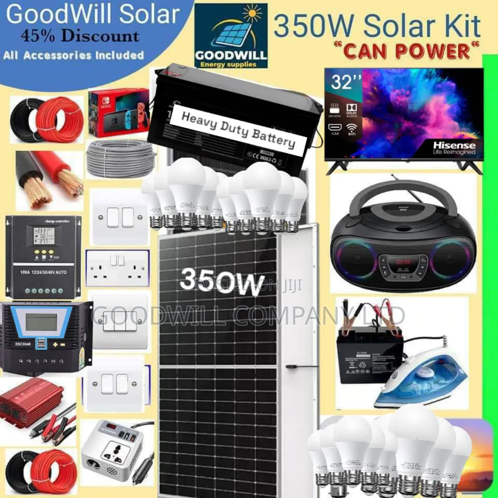 350w Solar Kit (350w Commercial Solar Energy System Full Kit