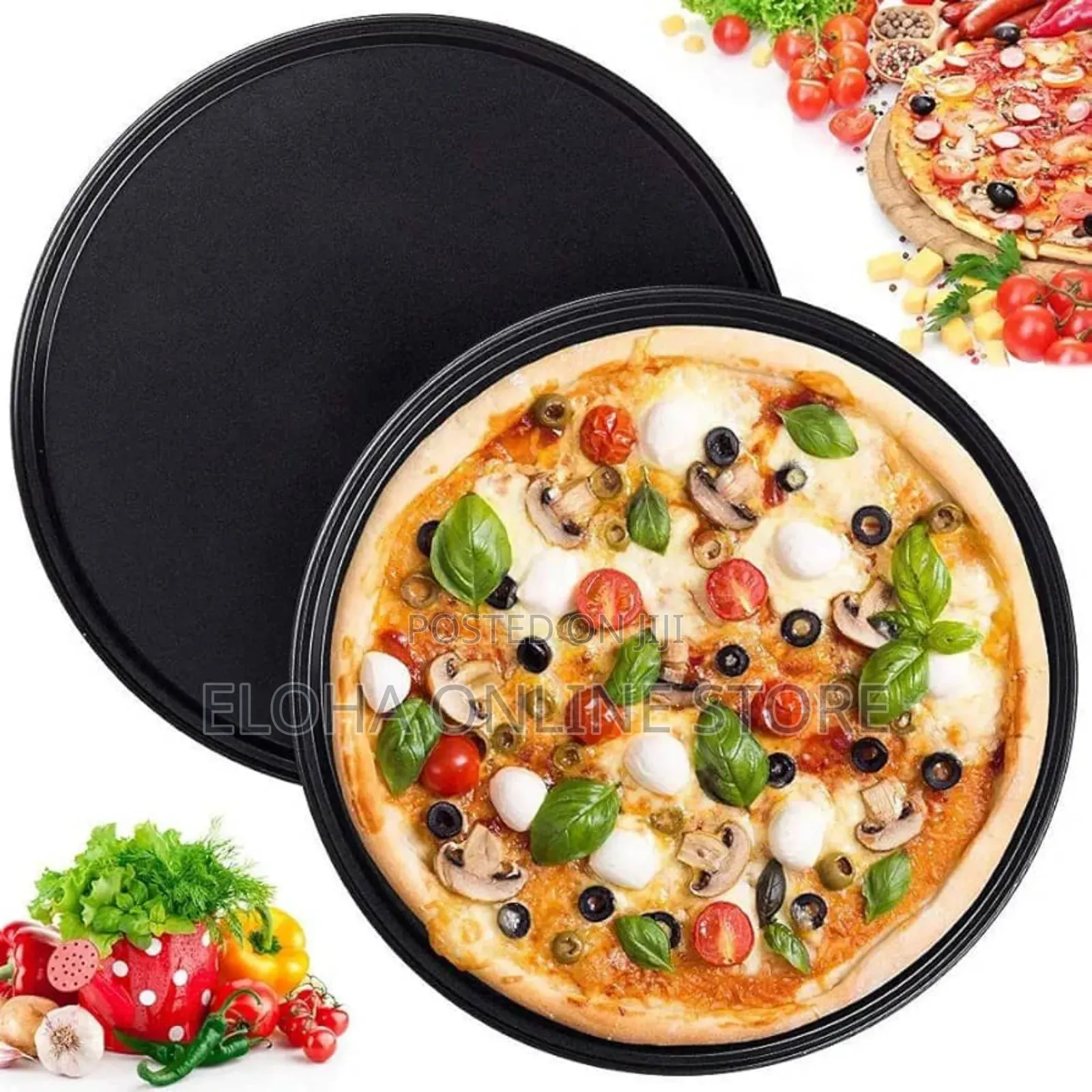 Non-Stick Pizza Steel Baking Round Oven Tray Pan, 30cm