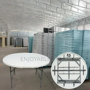 American Plastic Tables Plastic Table Round Foldable