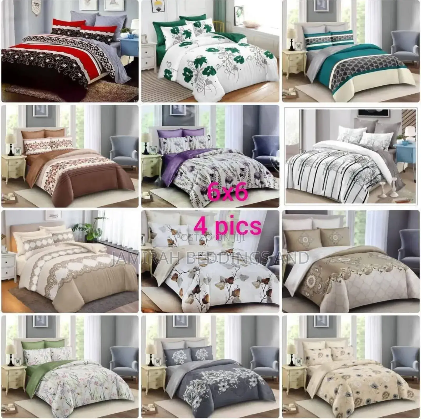 6*6 4 Piece Cotton Bed Cover