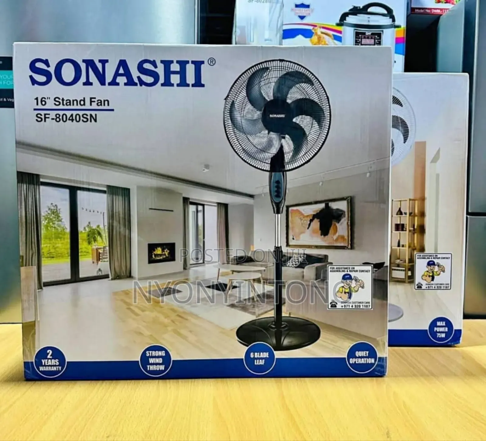 Sonashi High Quality 16" Stand Fan With 2yrs Warranty