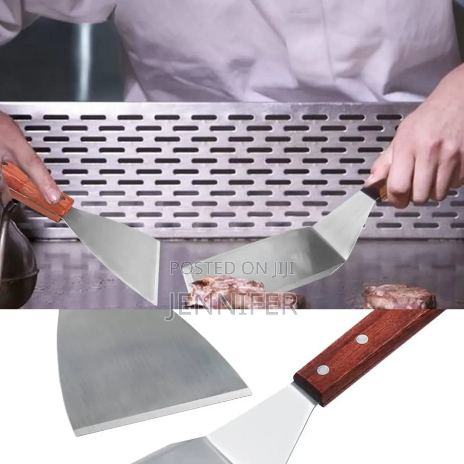 Wooden Handle Stainless Steel Grill Spatula