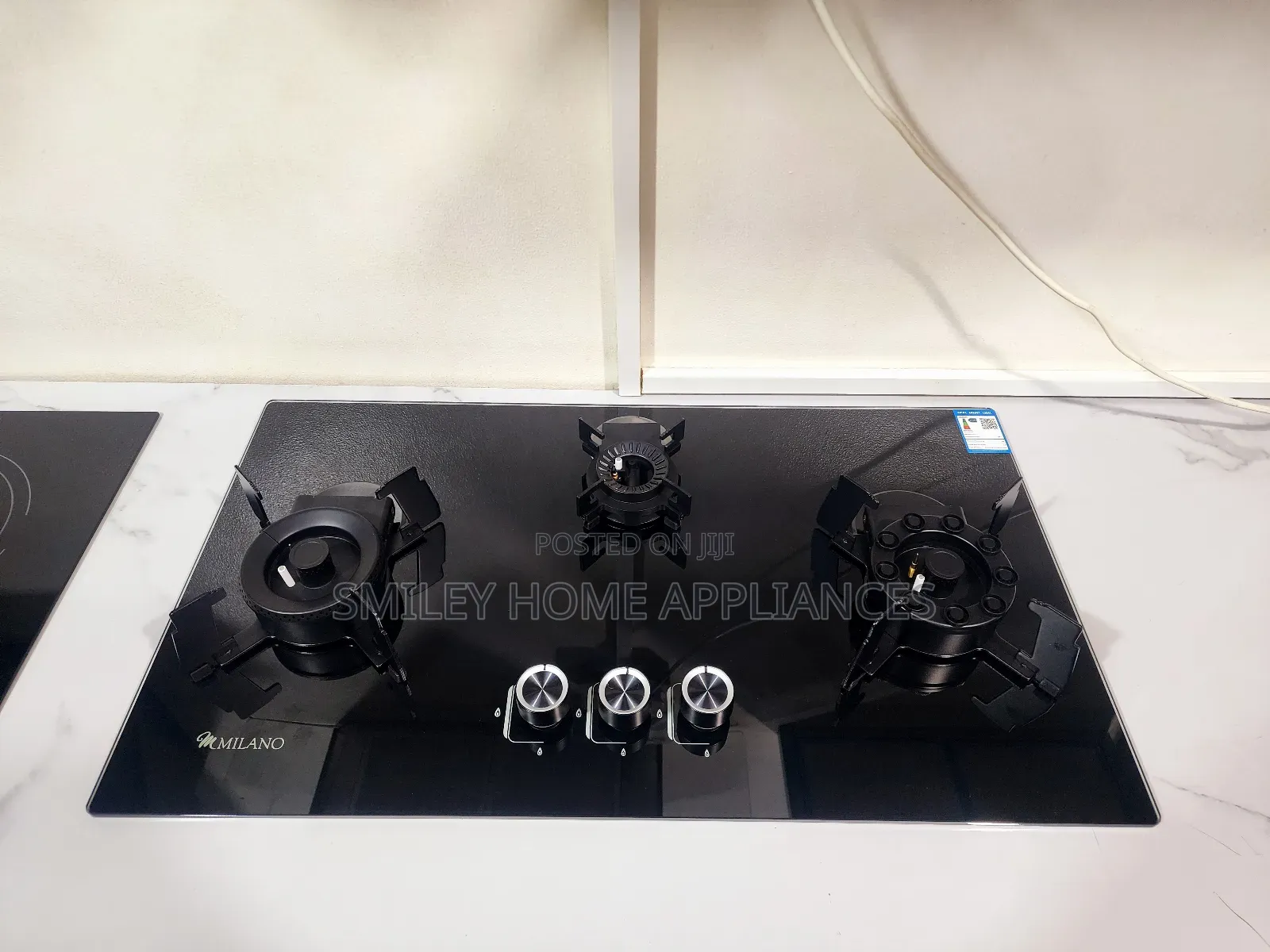 Milano 90cm Rechargeable Hob Black Glass