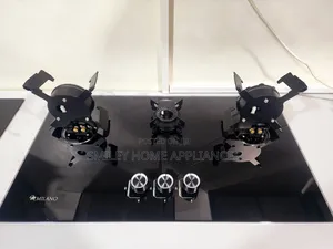 Milano Rechargeable Tripple Gas Hob Black Glass